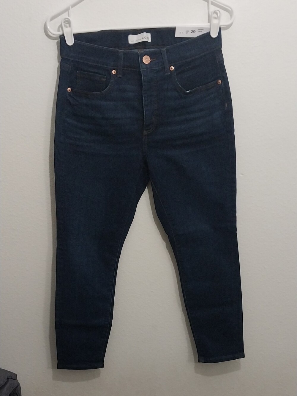 LOFT Dark Indigo High-Rise Skinny Jeans